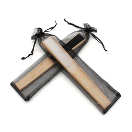 50 Black Organza Bags - Size 26cm x 6cm - Ideal for Long Items (Compartments, Pens...) (Black)