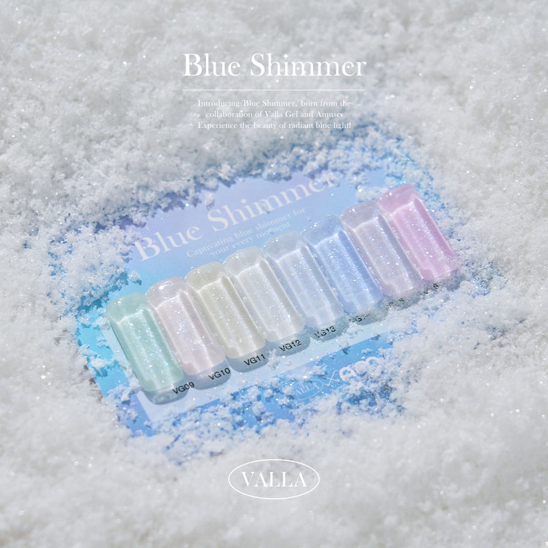 classic nail Balagel Blue Shimmer Glitter Gel 8-piece set +
