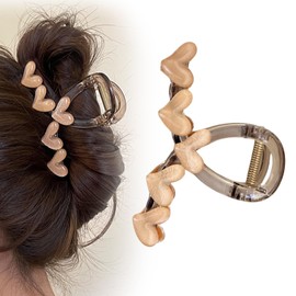 Hair Claw Clips for Women Girls Cute Medium Hair Clips Orange Claw Clips Non-slip Claw Clip for Thick Acrylic Hair Clip Glitter Heart Shaped Hair Barrettes Valentine's hair acessories 1Pcs