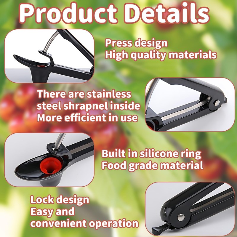 Quick Remove Cherry Pitter Portable Kitchen Tool Safe Tool for