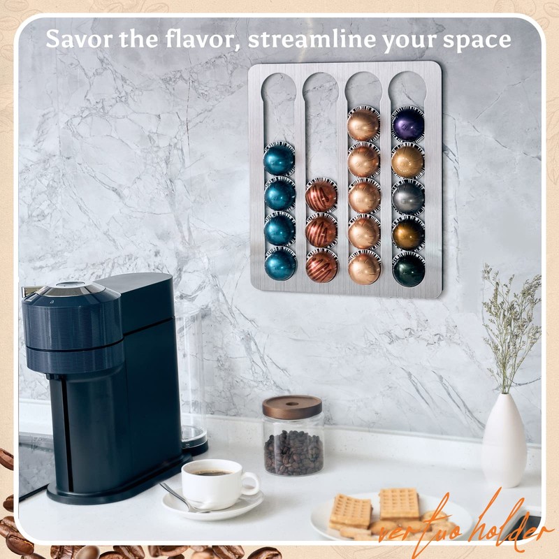 JuDongJu Stainless Steel Coffee Pod Holder for Nespresso Vertuo Line