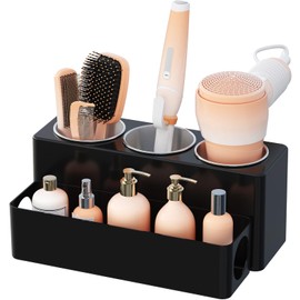 Lifewit Hair Tool Organizer, Hair Blow Dryer Holder Countertop, Removable Acrylic Hair Brush Storage Stand for Curling Iron/Hair Styling Tools/Makeup Accessories in Bathroom, Vanity, Kitchen