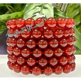 Crystal Wholesale Lot 6 Pcs Natural Carnelian 10mm 8” Crystal Healing Stretch Bracelet