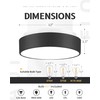 AUTELO Black Ceiling Light, 12" Flush Mount Ceiling Light with