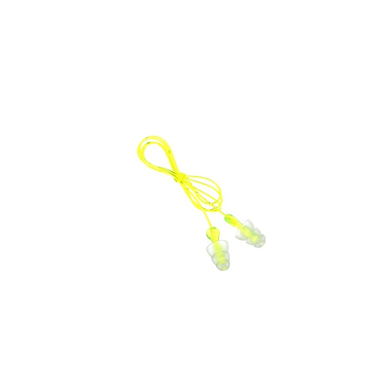 3M 3M Tri-Flange Earplugs P3000, Corded, 100 Pairs