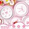150pcs Pink Bow Party Supplies Bow Birthday Plates Napkins Paper