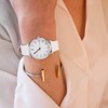 WOCCI 16mm Elegant Leather Watch Strap for Ladies with Silver