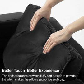 Belffin Velvet Back Cushion for Modular Sofa Rectangle Throw Pillows Soft Back Cushion Black