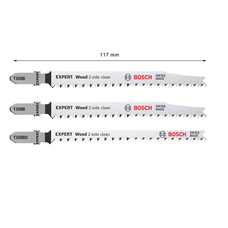 Bosch Professional 3x Expert ‘Wood 2-Side Clean‘ Jigsaw Blade Set