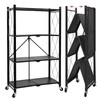 4-Tier Foldable Metal Storage Shelf with Wheels, 28.15" W x