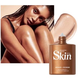 Woakess Body Shimmer Oil Iluminador Líquido Corporal Larga Duración Aceite Brillo Hidratante Resistente Agua Glitter Glow Bronceado Radiante Efecto