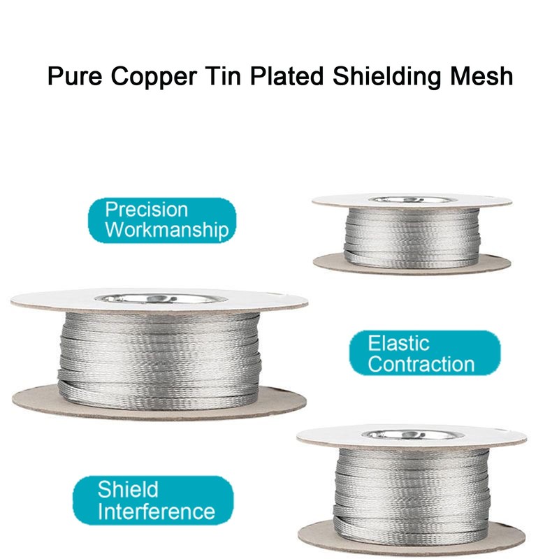 EMI RFI Shielding Wire Loom Metal Tinned Copper Grounding Braided
