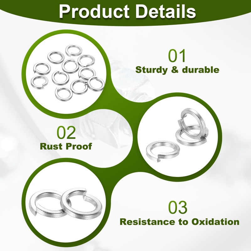 PATIKIL 50 Pcs Split Lock Washer, M5 Spring Lock Washer