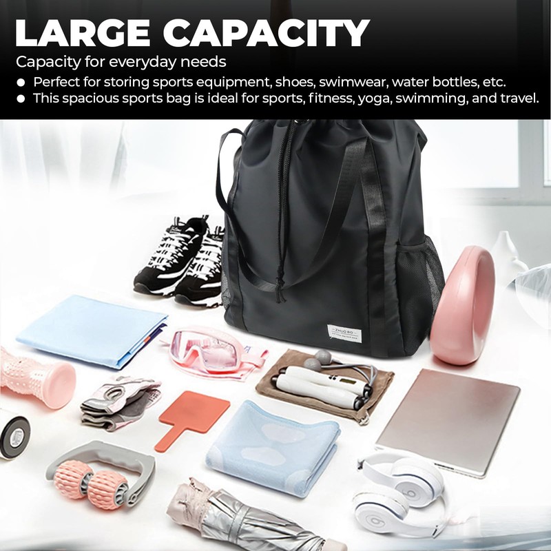 LELE LIFE Drawstring Backpack Bag Water-Resistant Large String Cinch Bag