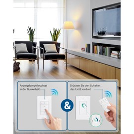 DEWENWILS DEWENWILS Funksteckdosen mit Fernbedienung, Plug-In Ein/Aus Funk-Wandschalter, funksteckdosen set,3680W, Erweiterbarer Lichtschalter f??r Feiertagsdeko, 30M Reichweite,Vorprogrammiert, Wei?
