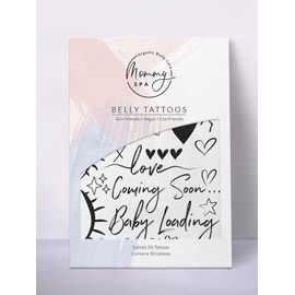 50 Temporary Baby Belly Tattoos. The Original from Mommy SPA. For your pregnancy belly photo shoot. Vegan, skin-friendly and environmentally friendly.