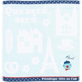 Hayashi WK207801 Hand Towel, Approx. 13.4 x 13.8 inches (34 x 35 cm), Penelope Merci, Blue