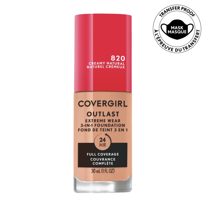 COVERGIRL - Outlast Extreme Wear 3-in-1 Full coverage liquid Foundation,