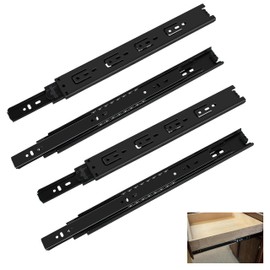 2 Pairs of 12 Inch Heavy Duty Drawer Slides 3-Section Full Extension Ball Bearing Side Mount Drawer Slides,for Dresser, Cabinet, Kitchen 100 LB Capacity
