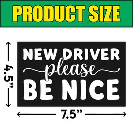 BAVAHA [7.5"x4.5"] New Driver Magnet for Car Please Be Nice Learning to Drive Car Sign Novice Driver Stickers Safety Sign Sarcastic Hilarious Gifts for Newbie Funny Decal for Car Truck Fridge Auto