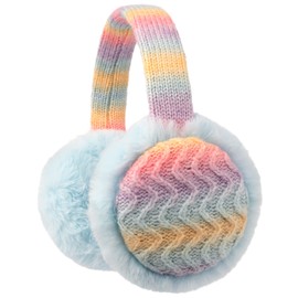 Zeltauto Kids Earmuffs Knit Ear Warmer Winter Warm Plush Ear Muffs for Girls and Boys (Wathet)