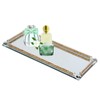 Crystal Glass Tray, 13.8x5.9in Rectangle Decorative Perfume Tray, Jewelry Organizer