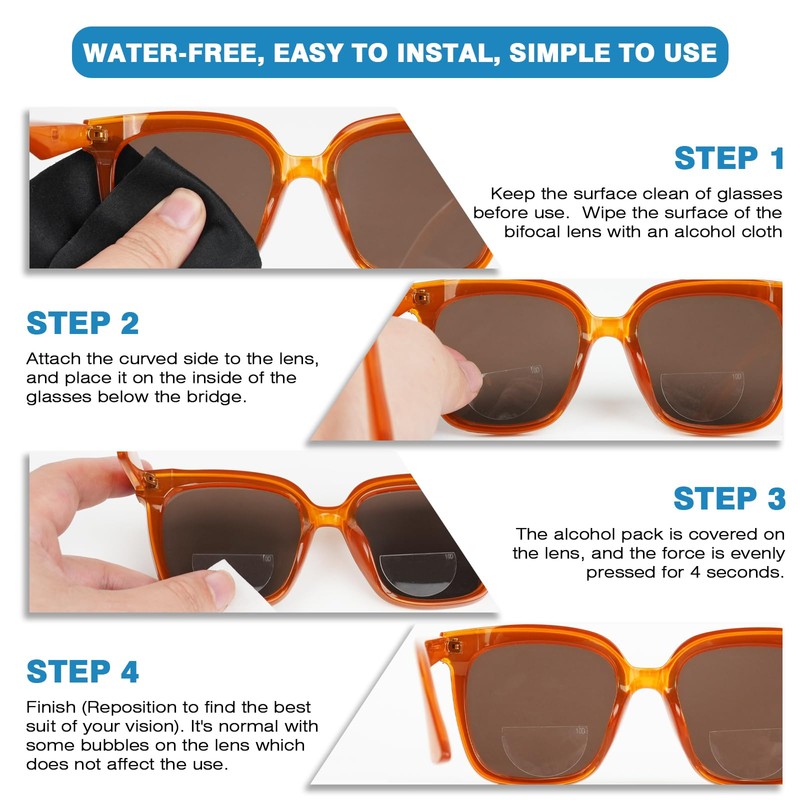 MZWOTO 3 Pack Stick On Bifocal Lenses
