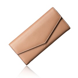 [VOICE] Align Light Women's Long Wallet, ESSE, Published Item, Koba Color, Kabuse Shape, Lightweight, Easy to Take Out, Vertical Type, Holds 40 Cards, Large Coin Purse, Present, Gift Boxed, Camel