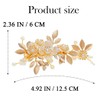 Foyte Bridal Flower Hair Clip Gold Leaf Hair Comb Pearl