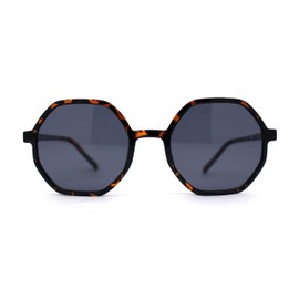 SA106 Mens Retro Squared Octagon Plastic Hippie Sunglasses Tortoise Black