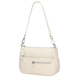 Over Earth Genuine Leather Shoulder Bag Small Crossbody Handbags for Women Ladies Purse(O131E Beige)