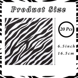 POPOYU Pack of 20 Zebra Napkins, 33 cm x 33 cm Jungle Napkins, Decorative Safari Napkins for Baby Shower, Children's Birthday Party Zebra for Jungle Safari Birthday Party Decorations