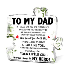 Dad Gifts from Daughter,Thank You Gifts for Dads Fathers Day Birthday Christmas,Unique Father Gift Ideas,You Are My Hero Acrylic Puzzle Piece Plaque I would give Decor