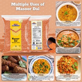 Rani Masoor Dal (Indian Red Lentils) Split Gram, 32oz (2lbs) 908g ~ All Natural | Gluten Friendly | NON-GMO | Kosher | Vegan | Indian Origin