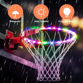 HUSHUI LED basketball hoop light, remote control basketball edge, LED light, 4 modes, 16 colours, waterproof, outdoor training at night