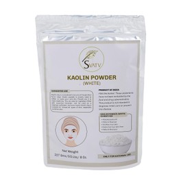 Kaolin - Arcilla blanca natural para mascarilla facial de hierbas, maquillaje en polvo, bomba de baño, máscara de barro de spa para cara, cabello y jabón, para hombres y mujeres, 227 g, media libra