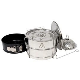 ArkType Stackable Stainless Steel Pressure Cooker Steamer | Non Stick Spring Form Pan | Foldable Steamer | Instant Pot Accessories Bundle