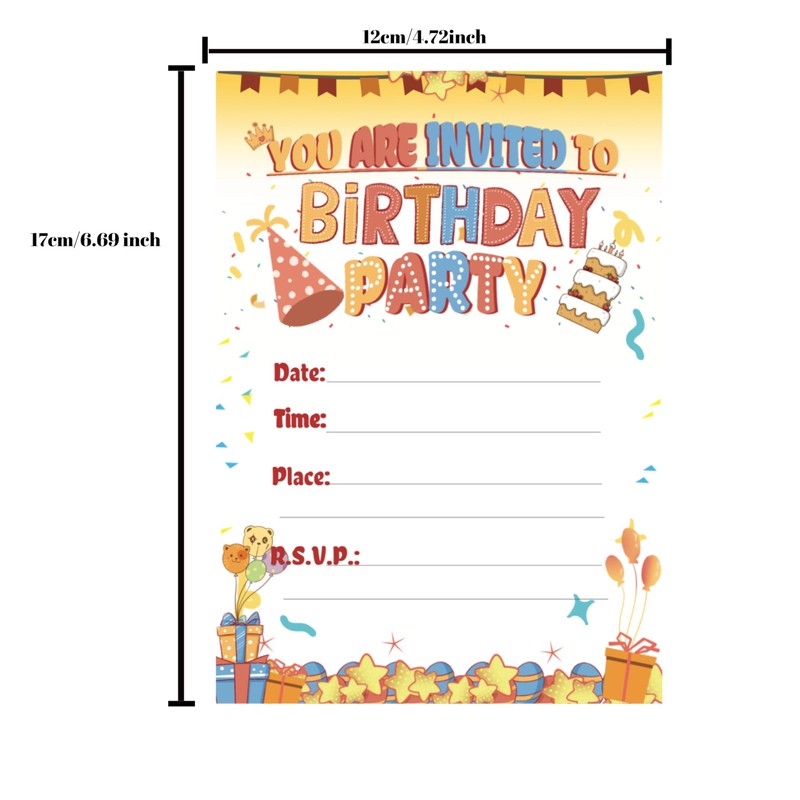 32 Birthday Invitation Cards,Uniquely Designed Birthday Cards for Children,Men, Women