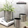 WGVI Silver Etched Ceramic Cylinder Vase Width 5.5" Height 5",