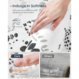 SONGMICS HOME Area Rug, 3x5 ft Rug for Bedroom, Non-Slip Carpet, Home Decor, for Living Room, Machine Washable, Boho Style, Ink Black UTAR021B01