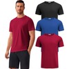 PINSPARK Men's 3 Pack Workout Shirts Quick Dry Moisture Wicking