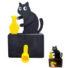 Funny Black Cat Fridge Magnets, Fridge Magnets with Swinging Vase,