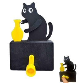 Funny Black Cat Fridge Magnets, Fridge Magnets with Swinging Vase, 3D Kitchen Fridge Decor for Cat Lovers, Novelty Office Accessories Home Kitchen Office Locker Decor