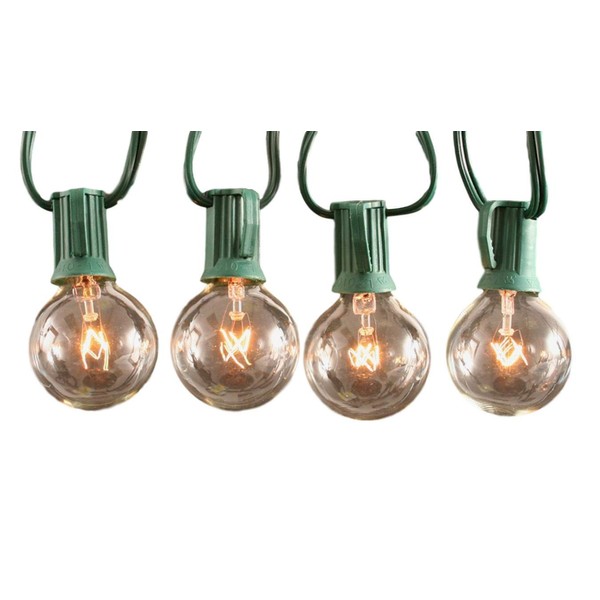 Sival Clear Globe String Lights Set of 25 G40 Bulbs,