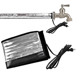 38.5 in x 6 in Water Pipe Heat Blanket, Heat Tape for Water Pipes, Aluminum Foil Frostproof Heating Cable for Metal and Plastic Pipes, 110V, 60˚ max