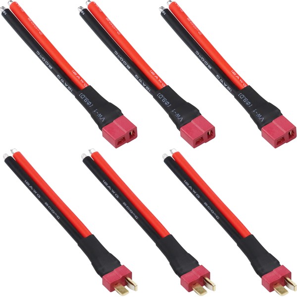 3 Pairs T Plug Connector Plugs with 12AWG Tinned Copper