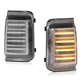 VIPMOTOZ Sequential Amber LED Tube Side Mirror Turn Signal Lamp Compatible With 2015-2023 Ram ProMaster 1500 2500 3500 Clear Lens Chrome Housing Driver & Passenger Side Pair Set