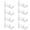 Gudui 8 Pack White Aluminum Alloy Curtain Rod Brackets, Heavy