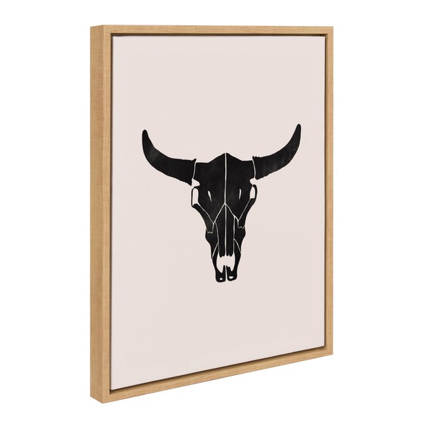 Kate and Laurel Sylvie Western Skull Framed Canvas Wall Art