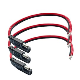 LUVMOXE (3 Pack) SAE Quick Connector Disconnect Plug SAE Automotive Extension Cable, Solar Panel - 1ft/30cm (12AWG)